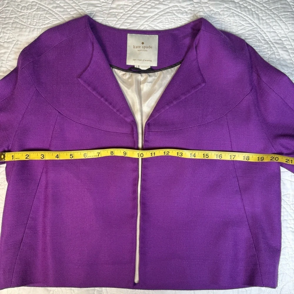 KATE SPADE NEW YORK Women's VIOLET PURPLE Lined Cropped MICAH Jacket Size 2